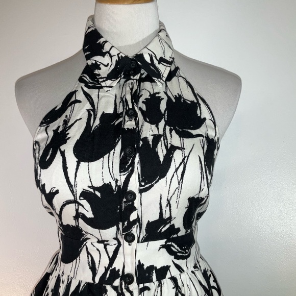 Anthropologie Dresses & Skirts - Anthropologie Black and White Halter Mini Dress